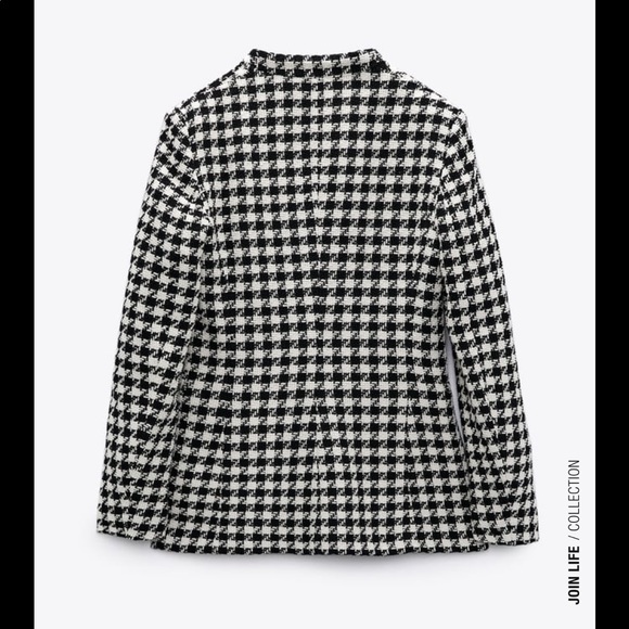 BNWT Zara Textured Houndstooth Blazer Sz S - Picture 6 of 8
